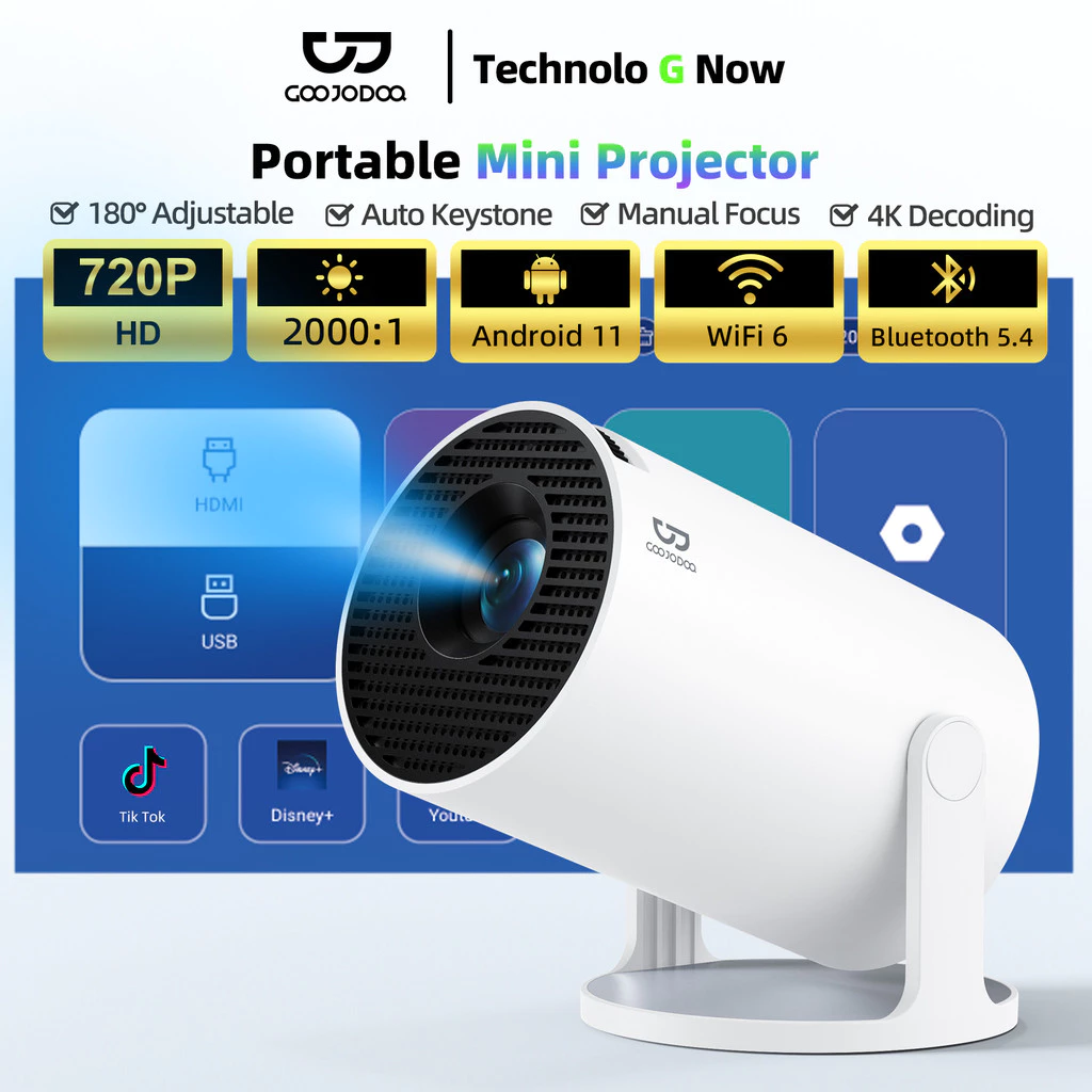 GOOJODOQ HY300 Pro/Pro+/Ultra แบบพกพา โปรเจคเตอร 270° องศาจอแสดงผลหน ้ าจอขนาดใหญ จอพกพา mini projector
