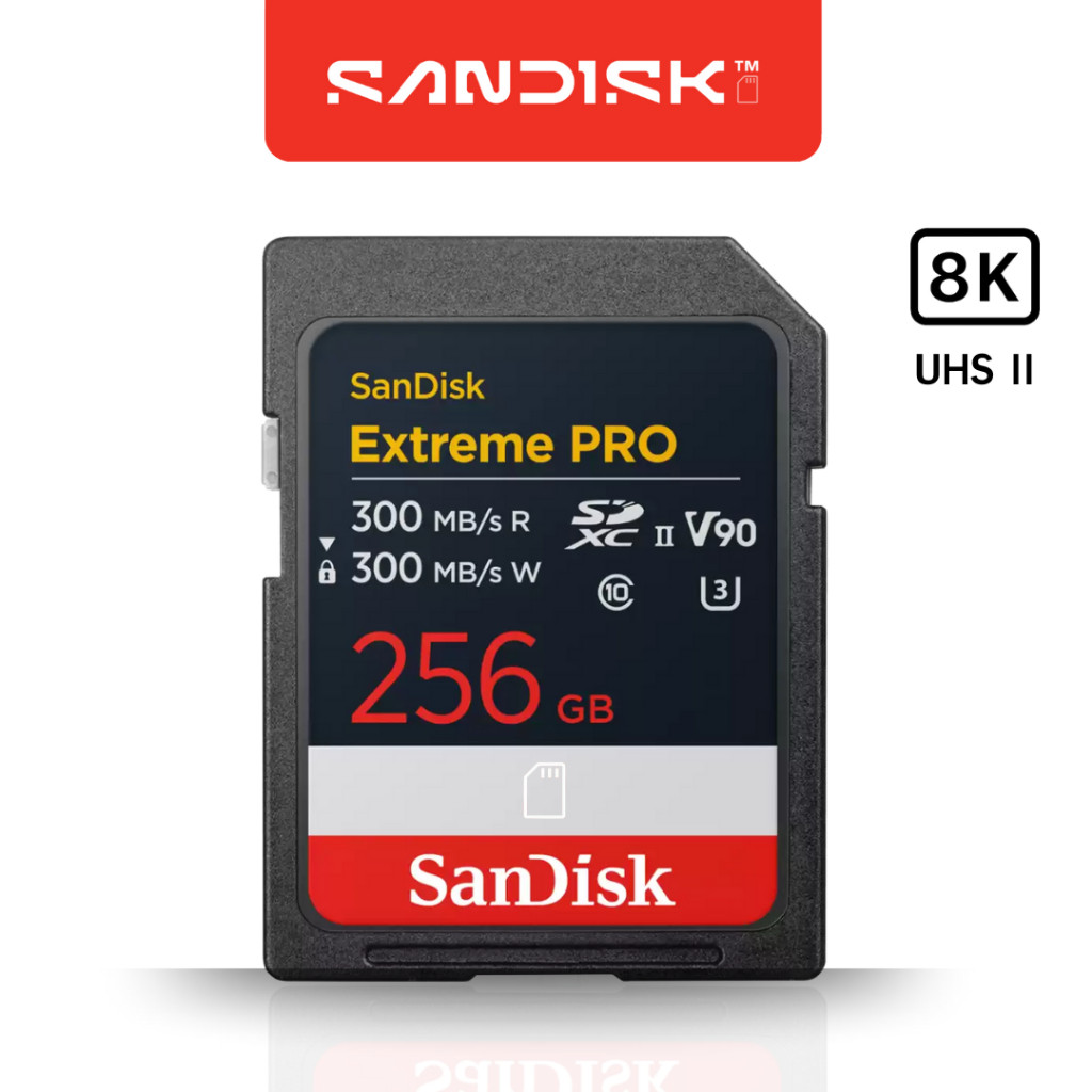 SanDisk Extreme PRO SD Card 8K UHS-ii 256 GB ความเร็วอ่าน300MB/s V90 ...