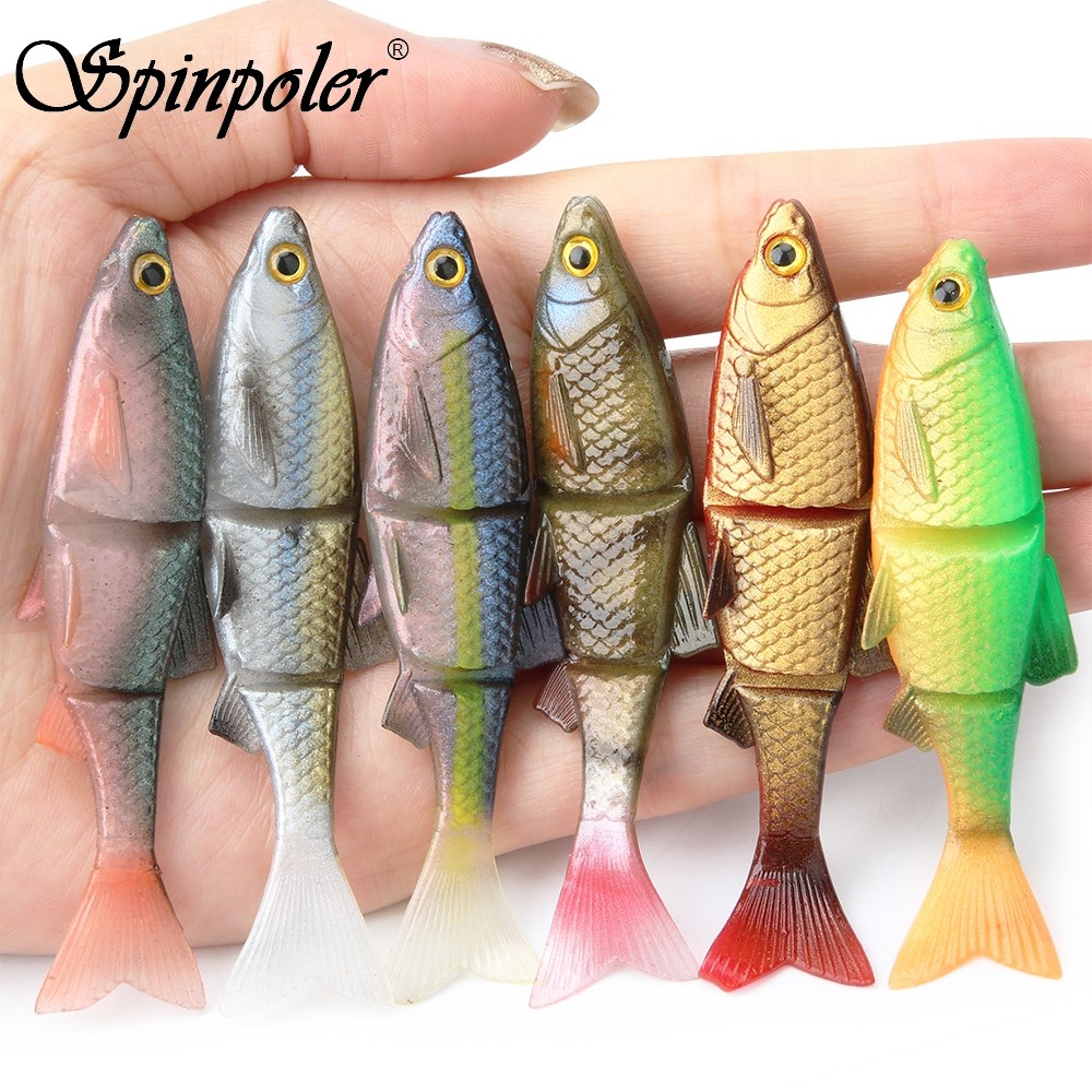 Spinpoler 8 ซม.9.6 ซม.13 ซม.เหยื่ออ่อนแยกหางเหยื่อตกปลา 3d Roach ว่าย ...