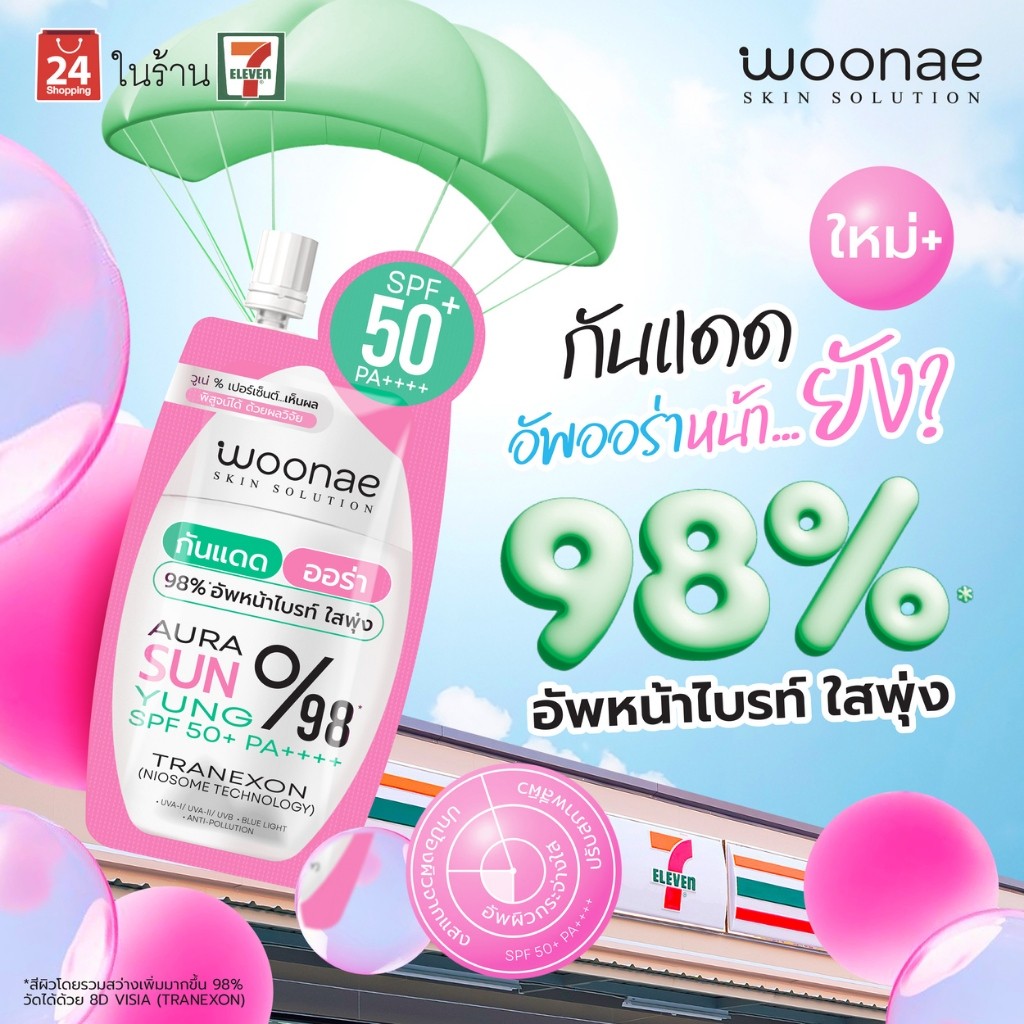 Woonae วูเน่ ออร่า ซันยัง Aura Sun Yung SPF50+PA++++ (Facial care) ครีม ...