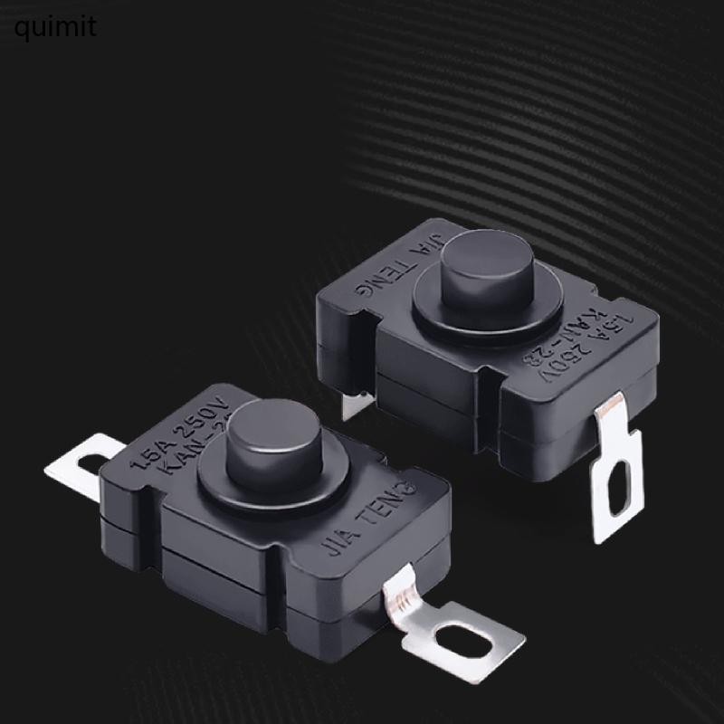 QUIM 10 ชิ้น Latching Push Button Switch ไฟฉาย Mini On Self-Lock Micro ...