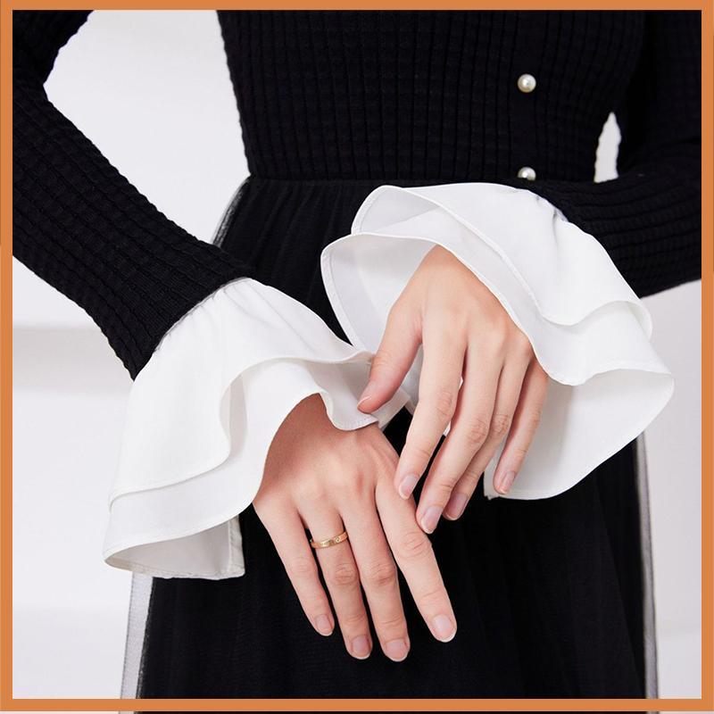 [Further] 1/2 ชิ้น Durability Chiffon Cuffs ดอกไม้ข้อมือ Double-Layered ...