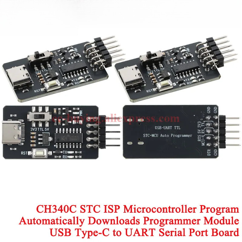 2-8 ชิ้น CH340C STC ISP Microcontroller โปรแกรมดาวน์โหลดอัตโนมัติโมดูล ...