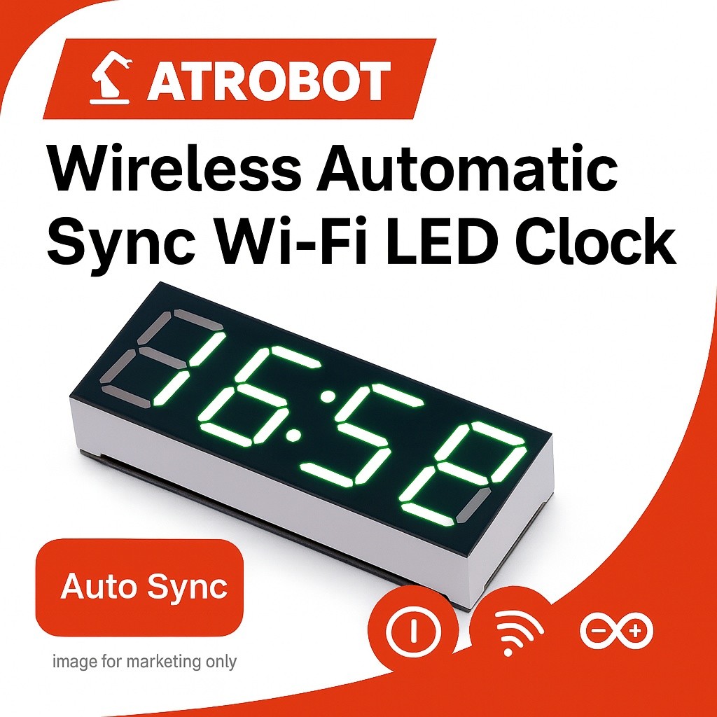 Wireless WiFi Auto Time Sync Clock Module, USB Network Digital LED ...