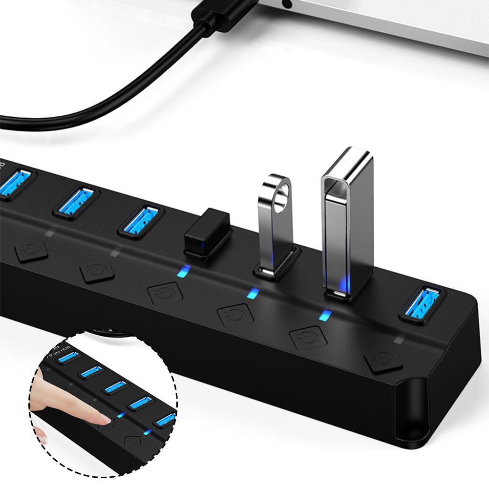 Hub Splitter Extender 7-port Usb3.0 อะแดปเตอร์ตัวแยกความเร็วสูงโน้ตบุ๊ค ...