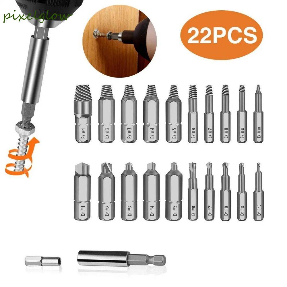 PIXELGLOW 22 ชิ้นชุดสกรู, Magnetic Extension เจาะ Bit Extractor สกรู ...