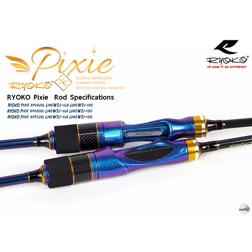 คันตีเหยื่อปลอม RYOKO Pixie Rod Specifications | Shopee Thailand
