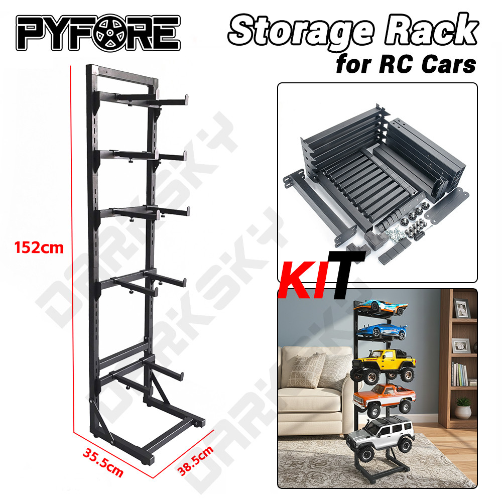 PYFORE 1/10 1/8 1/7 รุ่น RC รถ Crawler Racing Storage Rack 5 ชั้นจอแสดง ...