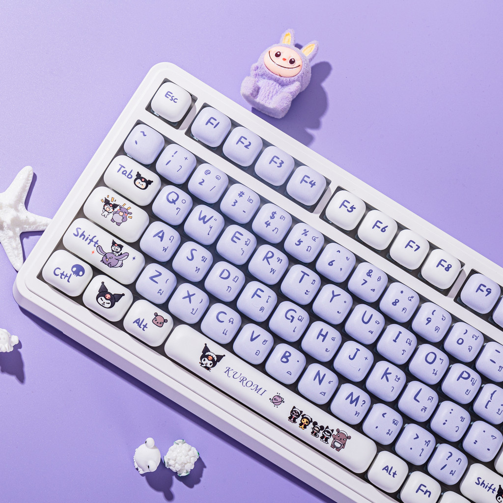 (ไทย/อังกฤษ) MOG High-Profile Round Keycaps Kuromi Steamed Bun Theme ...
