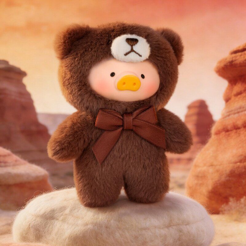 TOYZERO หมูกระป๋อง LuLu-Teddy Mini Natural Whispers ไวนิล Plush กล่องตา ...