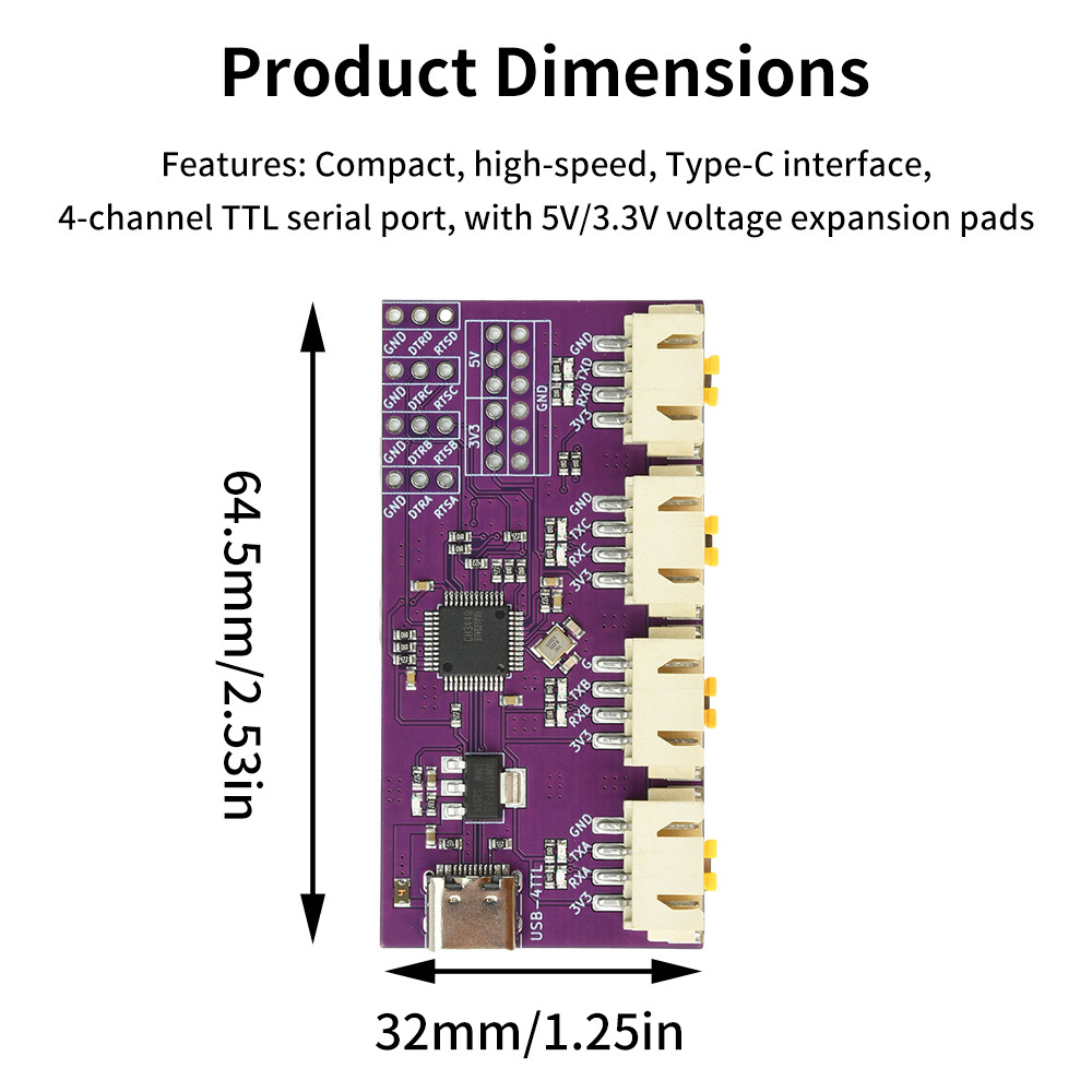 DIYMORE USB ถึง 1/2/4/8 TTL โมดูลแปลงการสื่อสารอนุกรมความเร็วสูง Ch348 ...