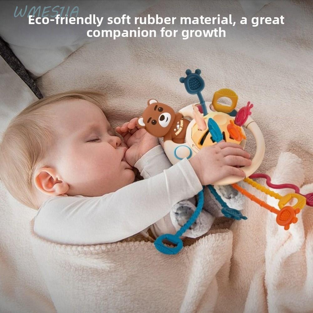 WMES1IA ซิลิโคนดึง String ของเล่น, Soft Sensory Development Baby ...