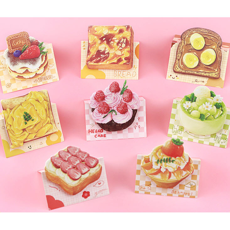 S0240 กระดาษโน๊ต มีกาวในตัว ของหวาน Sweet Addict 30แผ่น Sticky Note ลาย ...