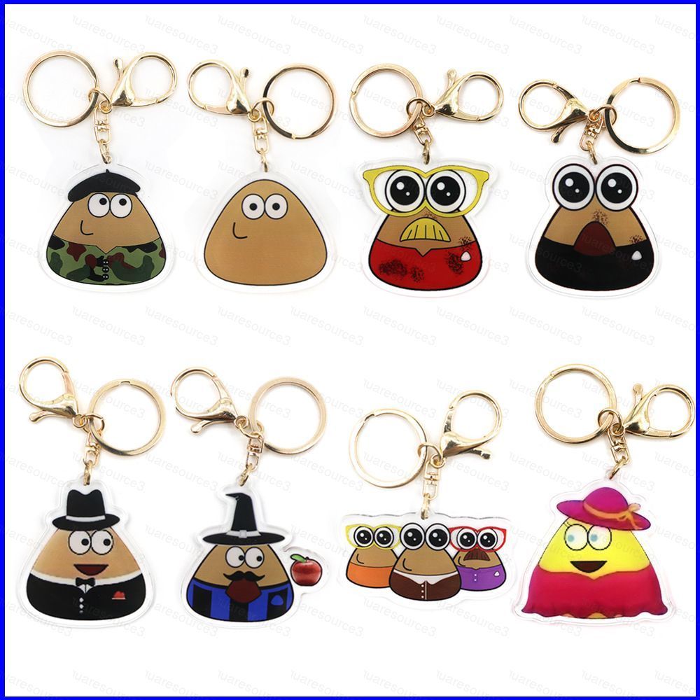 Pou สัตว์เลี้ยงเกมกอง poo acylic key holder พวงกุญแจกระเป๋าจี้ | Shopee ...