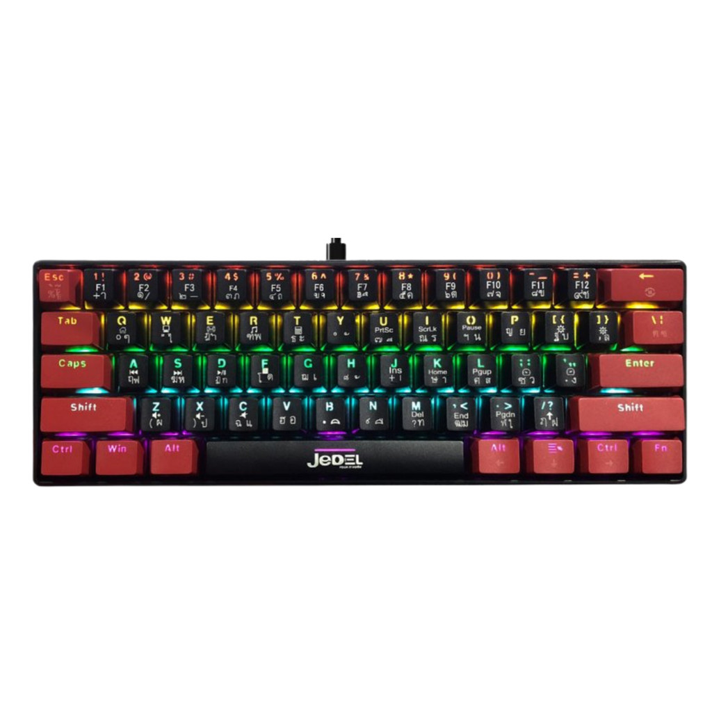 JEDEL KL-69 ขนาด 60% Mini RGB Wired Mechanical Gaming Keyboard Blue ...