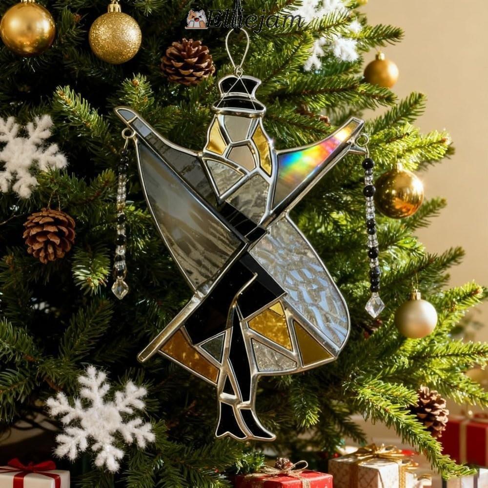 ELLIEJAM Stained Glass Spinner, Handmade Dancing King รูปแบบ Memphis ...