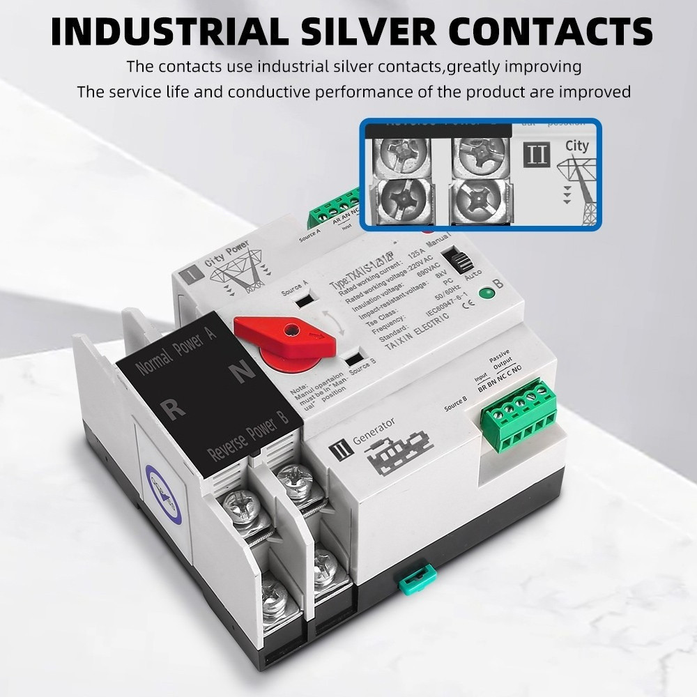 ATS 2P 63A/100A Dual Power ATS สวิทช์ ไฟฟ้า ats Automatic transfer ...