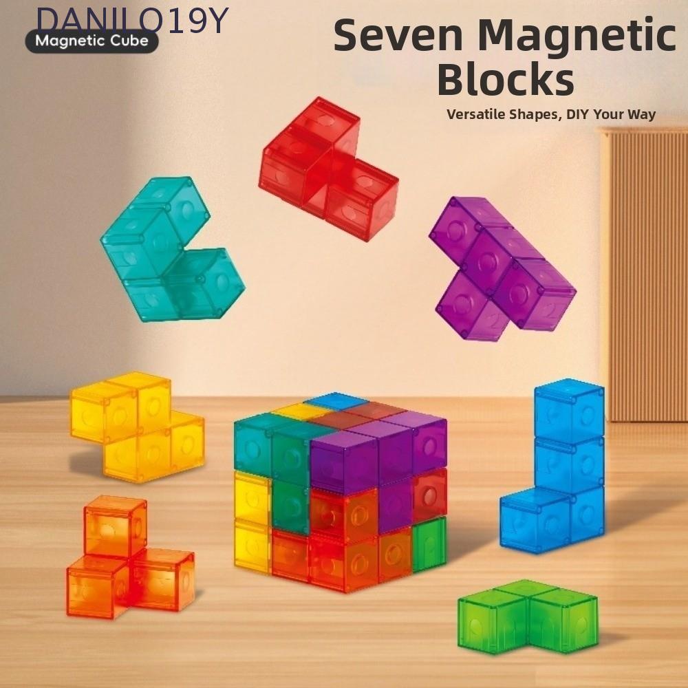 DANILLO19Y Magnetic Cube,อาคาร DIY Square Block Intelligence Magic Cube ...