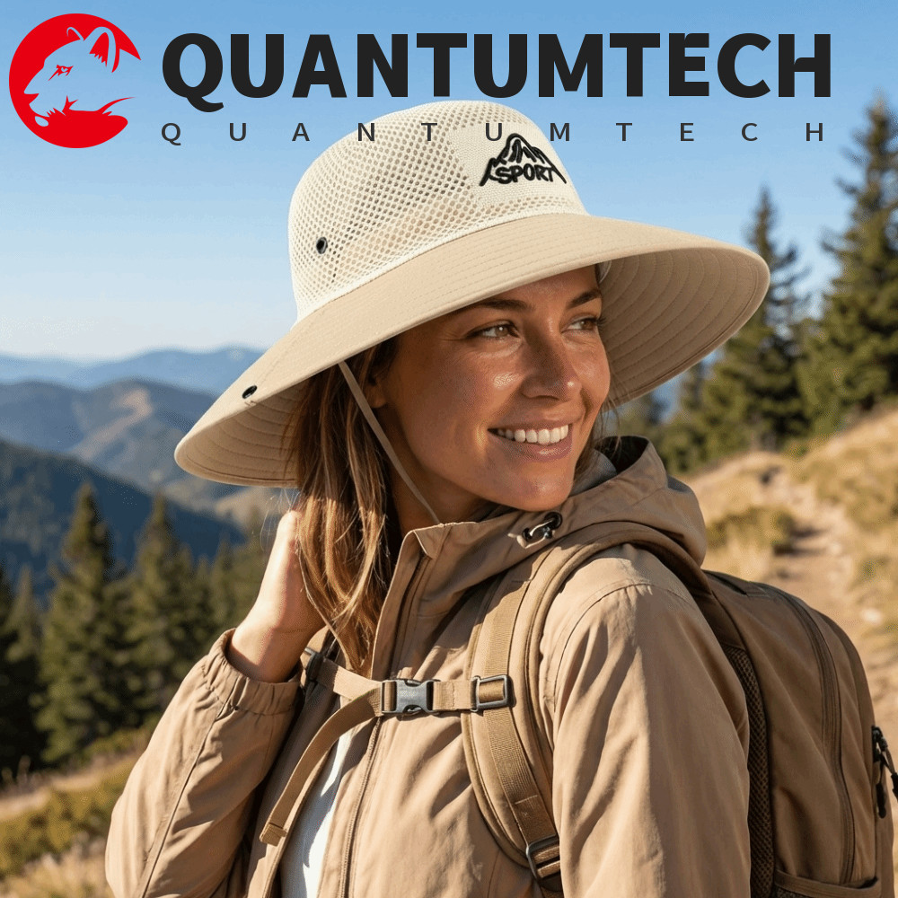 QUANTUMTECH หมวกกันแดด ปีกกว้าง แห้งเร็ว ระบายอากาศดี เหมาะสำหรับการ ...