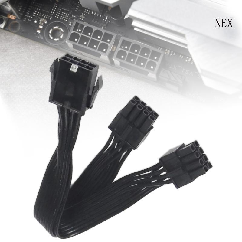 NEX 8Pin ถึง 4+4P Splitter CPU 8pins สายต่อ 1 ถึง 2 สายอะแดปเตอร์สีดํา ...