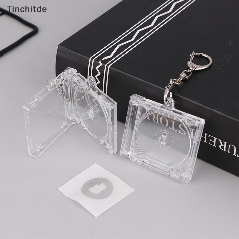 [Tinchitde] 1 ชิ้นอัลบั้มเปล่า Mini CD Case Key Chain สําหรับ DIY ...