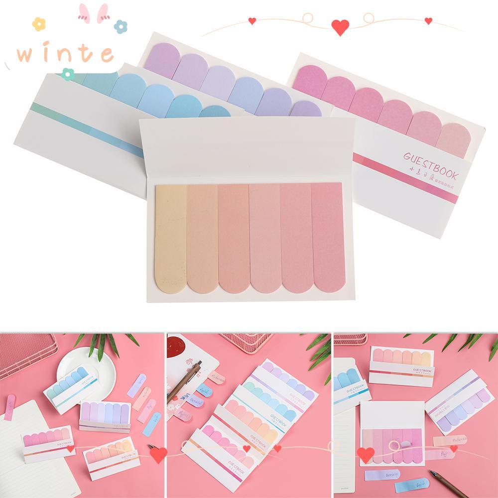 WINTE 120 แผ่น Sticky Notes น่ารัก DIY Tab Strip Label อุปกรณ์สํานักงาน ...