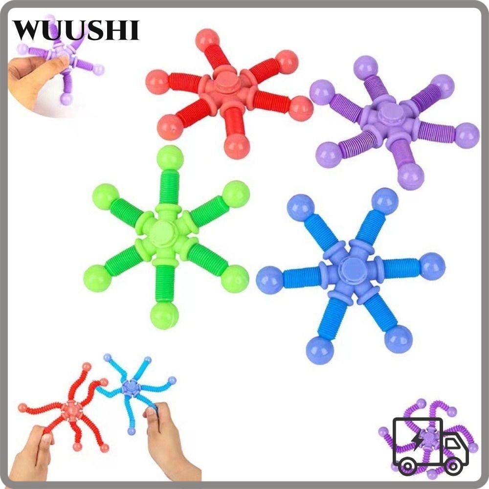 WUSHI Fidget Spinner ของเล่น, Transformable พลาสติก Telescopic Tube ...