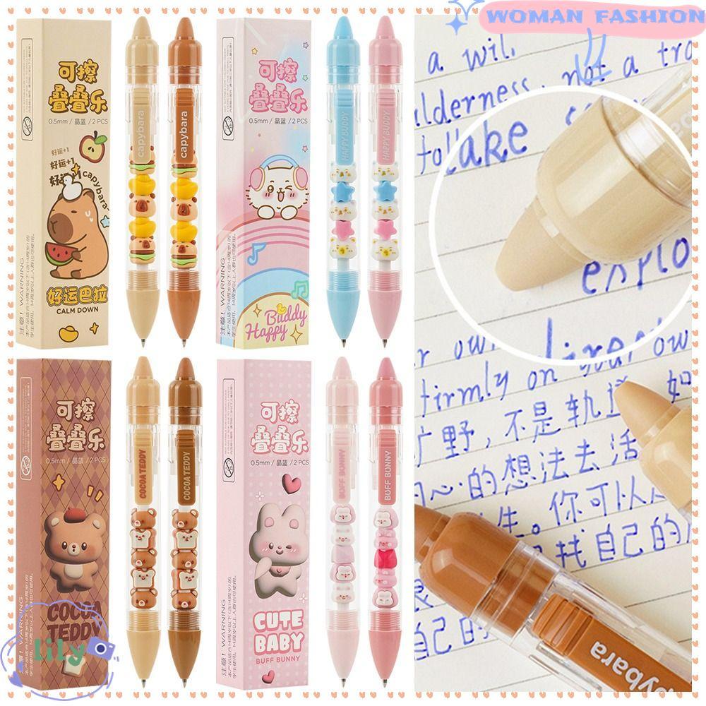 ปากกา LILY Capybara แปรงแห้งเร็วกดปากกา Neutral Erasable, Stackable ...