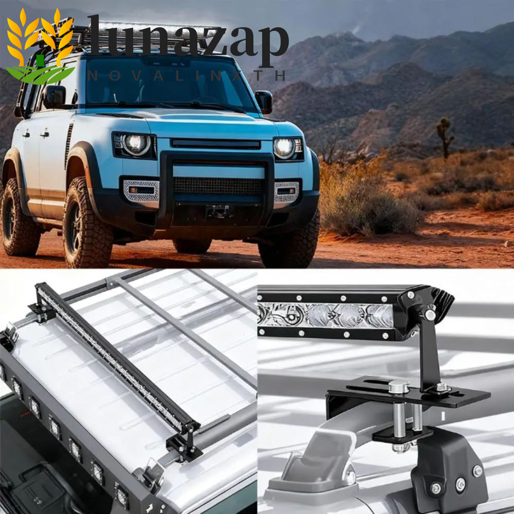 LUNAZAP Roof Rack Light Bracket, Heavy Duty No-Drill ติดตั้ง Crossbar ...