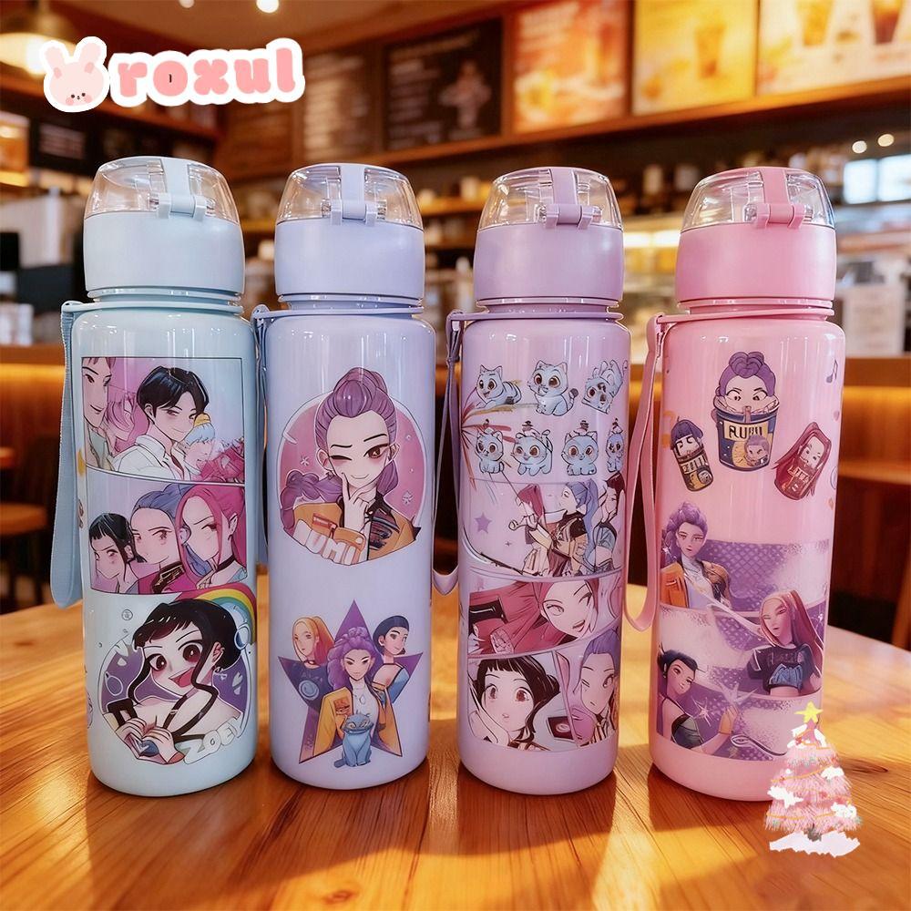 ROXUL K-pop Demon Hunters ถ้วยน้ํา, 700ml พลาสติกฟางแก้ว, ZOEY RUMI ...