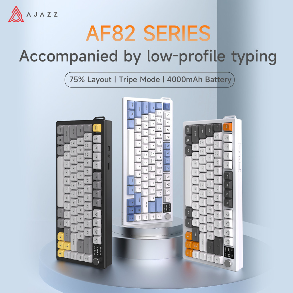 (ไม่ใช่คีย์บอร์ดแบบกลไก) AJAZZ AF82 Low-Proflie Keyboard 1600W RGB ...
