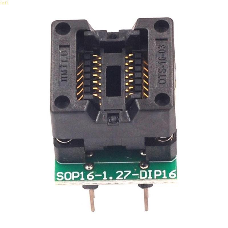 Produktbild von BIlinli SOP16 Auf DIP16 Adapter – 150 Mil, Programmieradapter Mit 1,27 Mm Raster, PEI/PPS, 15.000 Zyklen