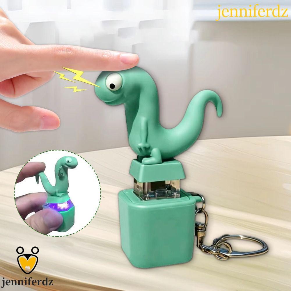 JENNIFERDZ พวงกุญแจปุ่มจิ้งจก, LED ชาร์จ Lizard Voice Key แหวน, ตลก ...