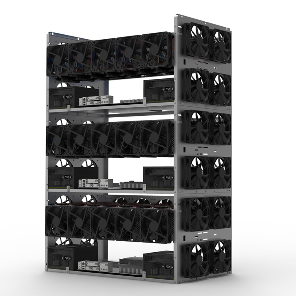 ช่องพัดลม GPU Mining Frame - ขาตั้งการ์ดกราฟิกติดตั้งง่ายสําหรับการไหล ...