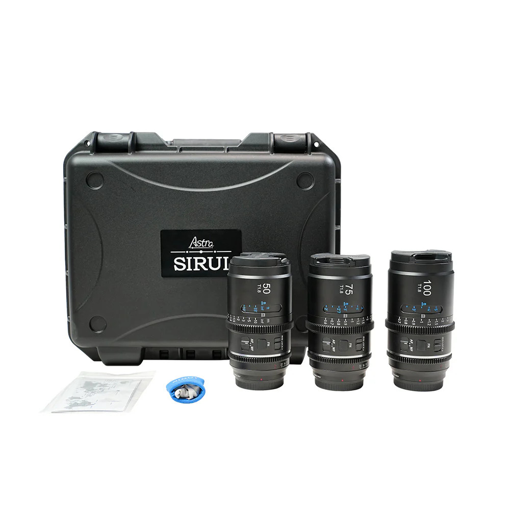 SIRUI Astra 50/75/100mm T1.8 AF Full Frame Anamorphic 1.33x 3-Lens