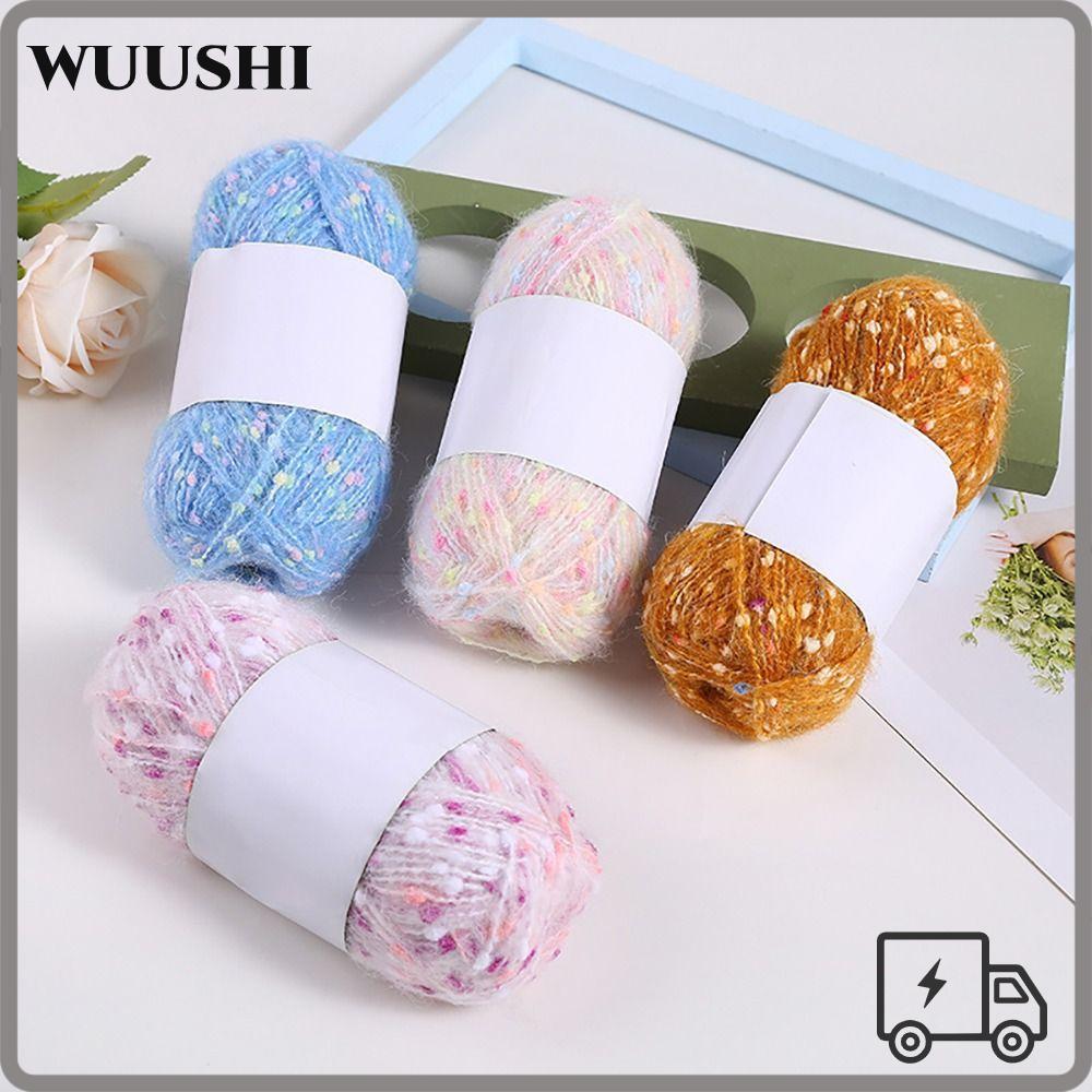 WUSHI Plush Rainbow Thread, จุดสี DIY เส้นด้ายขนสัตว์, Warm Mohair ...