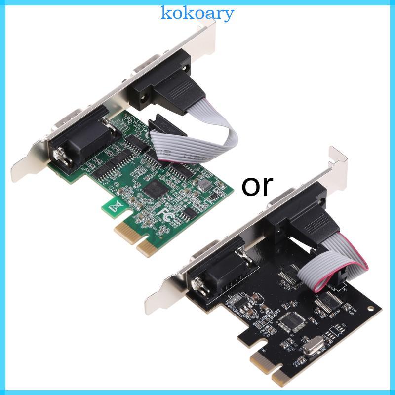 KOK PCIe Dual Serial การ์ดขยายชิป AX99100 2 พอร์ตอุตสาหกรรม DB9 COM ...
