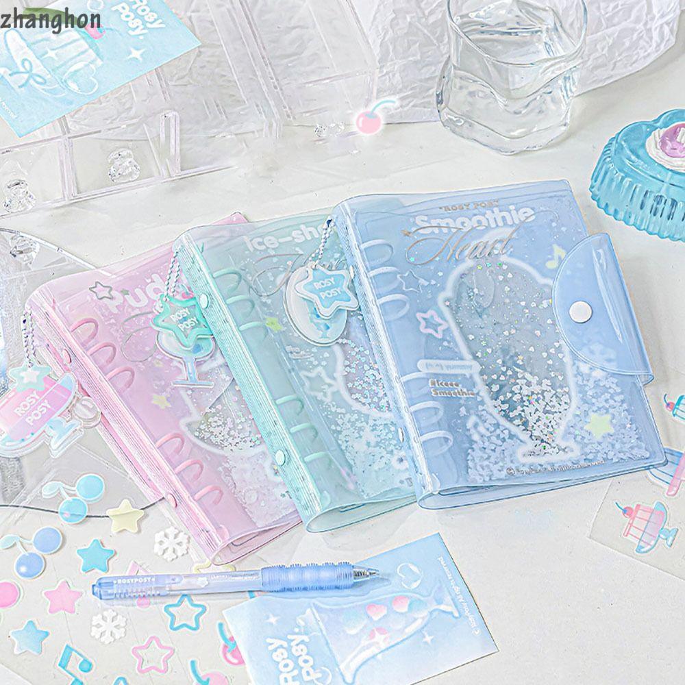 ZHANGHONONG สมุดไดอารี่, 6 Binder Ring สมุดโน๊ตแบบหลวม, แฟชั่น Frosty ...