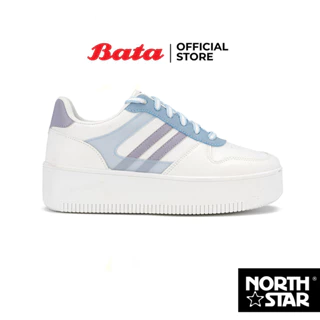 โปรโมชั่น Flash Sale : Bata บาจา North Star รองเท้าผ้าใบสนีคเกอร์แฟชั่น แบบผูกเชือก สำหรับผู้หญิง รุ่น MAYO สีขาว 5201153