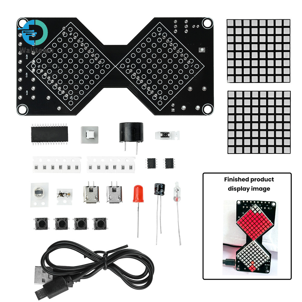 DC5V LED Dot Matrix นาฬิกาทรายอิเล็กทรอนิกส์ DIY ชุด Gravity-Sensing ...