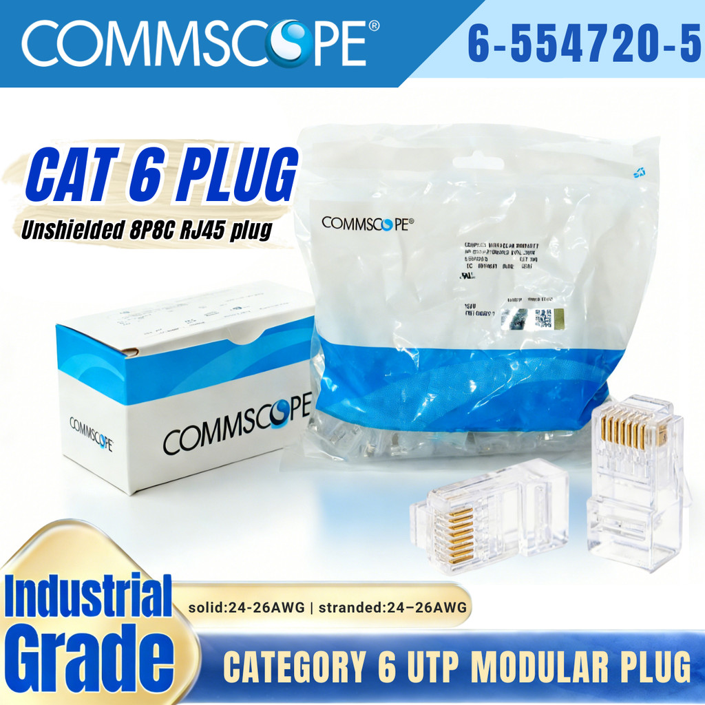 Commscope AMP Cat6 Modular Plug RJ45 Connector Ethernet Plug เครือข่าย ...