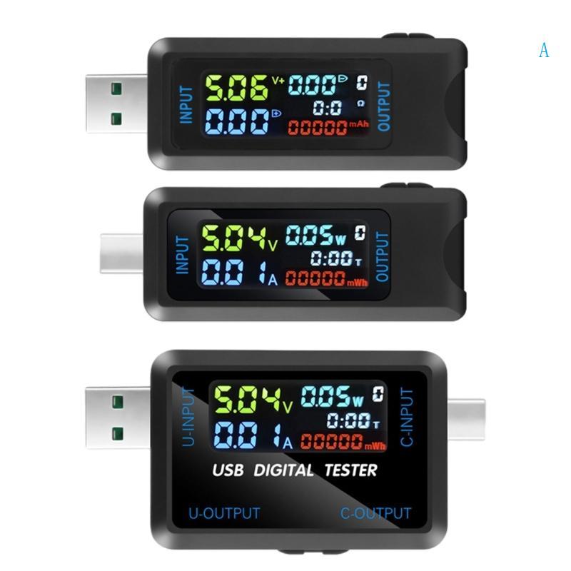ถือ USB USB C เครื่องทดสอบ USB Power Meter 4 5-36V 0-5A แรงดันไฟฟ้า ...