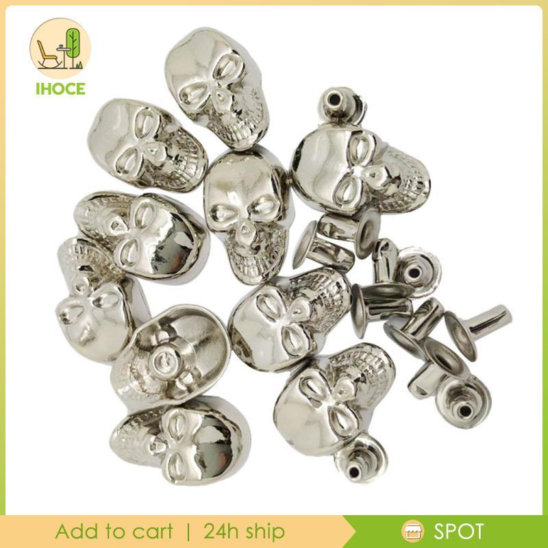 [Ihoce] ชุด Vintage Alloy Skull Rivets สําหรับงานหัตถกรรม DIY และการ ...
