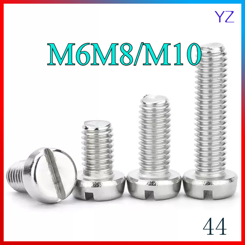 304 สแตนเลส one-slot สกรูหัวทรงกระบอก GB65 สกรู slotted หัวกลม bolt ...