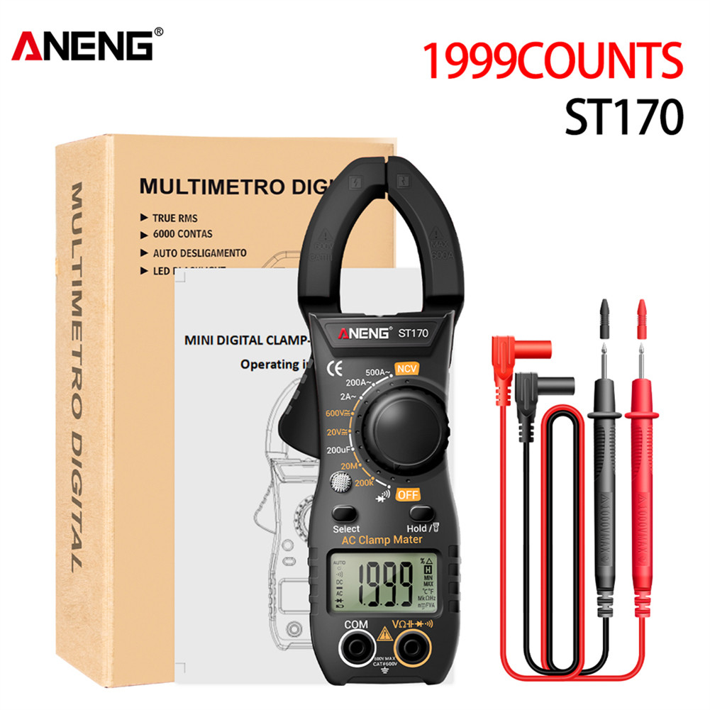 มัลติมิเตอร์แบบดิจิตอล 2000 นับโวลต์แอมป์โอห์มมิเตอร์แคลมป์มิเตอร์ทดสอบ ...
