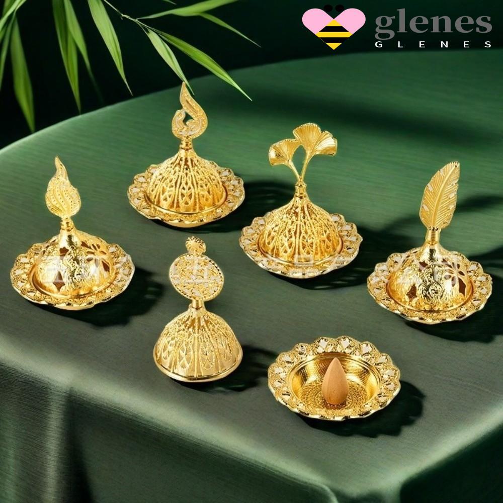 GLENES Mini Censer ผู้ถือ,ทองโลหะธูป Burner,แบบพกพา Hollow Out Star ...