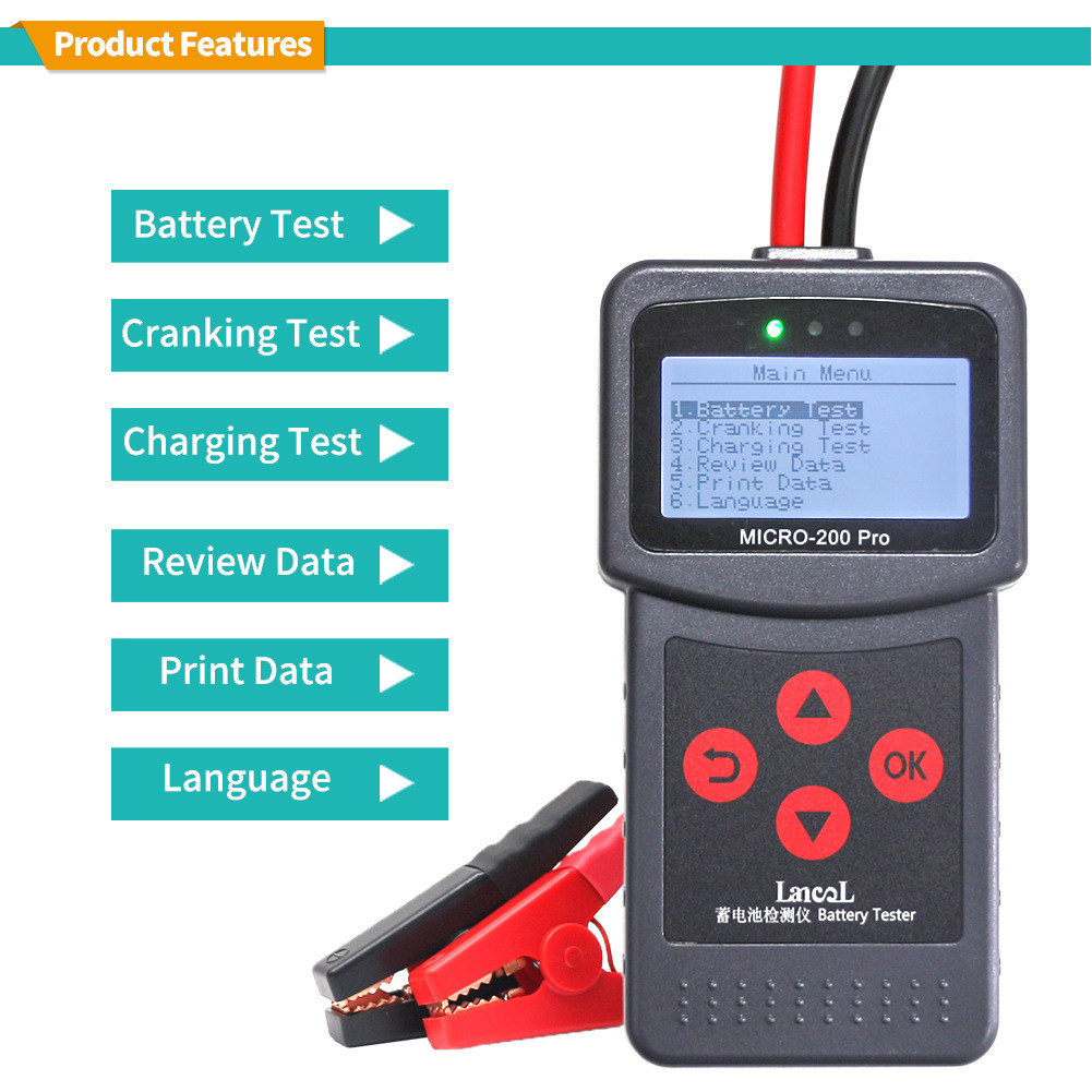 แบตเตอรี่โหลด Checker DC 7V-30V เครื่องทดสอบแบตเตอรี่ไดชาร์จ 40-2000CCA ...