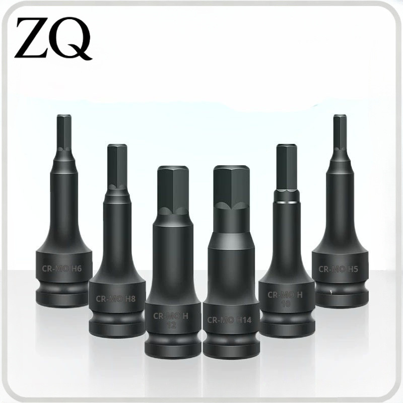 T0001 Black Long Tenon Eye Block บล็อกหกเหลี่ยมสีดํา 1/2 นิ้ว 4 หลุม ...
