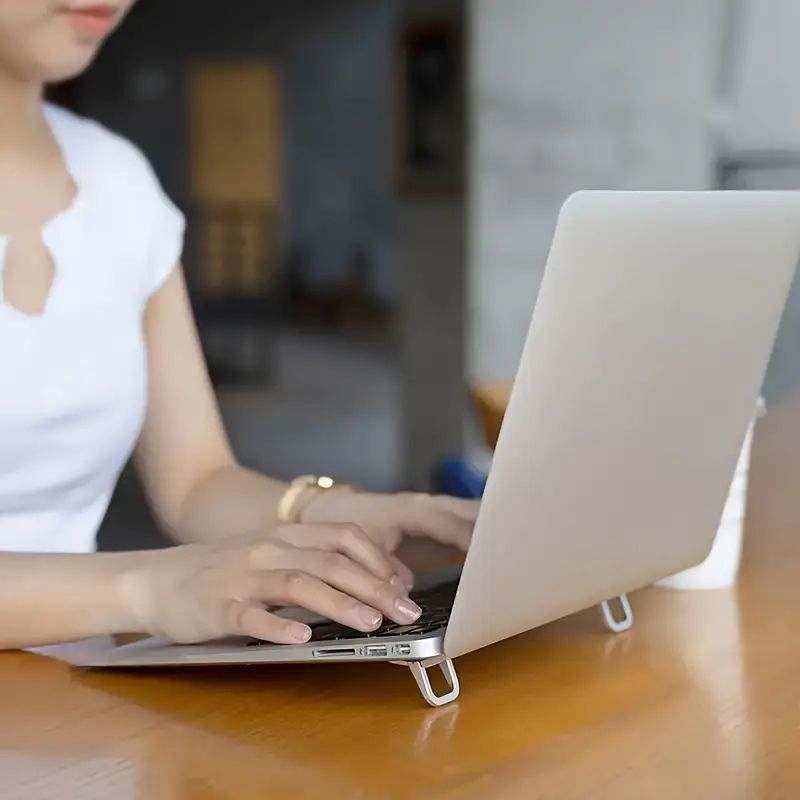Foldable Laptop Stand G0167 - Plastic with Anti-Slip Pads, Heat Dissipation