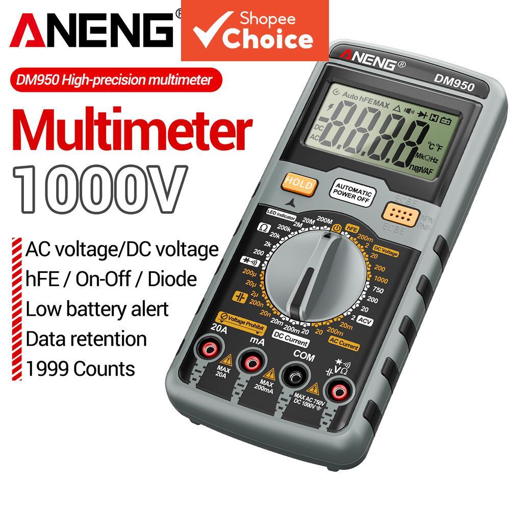 One Pc ANENG DM950 มัลติมิเตอร์แบบดิจิตอล 1999 นับช่วงอัตโนมัติ AC DC ...